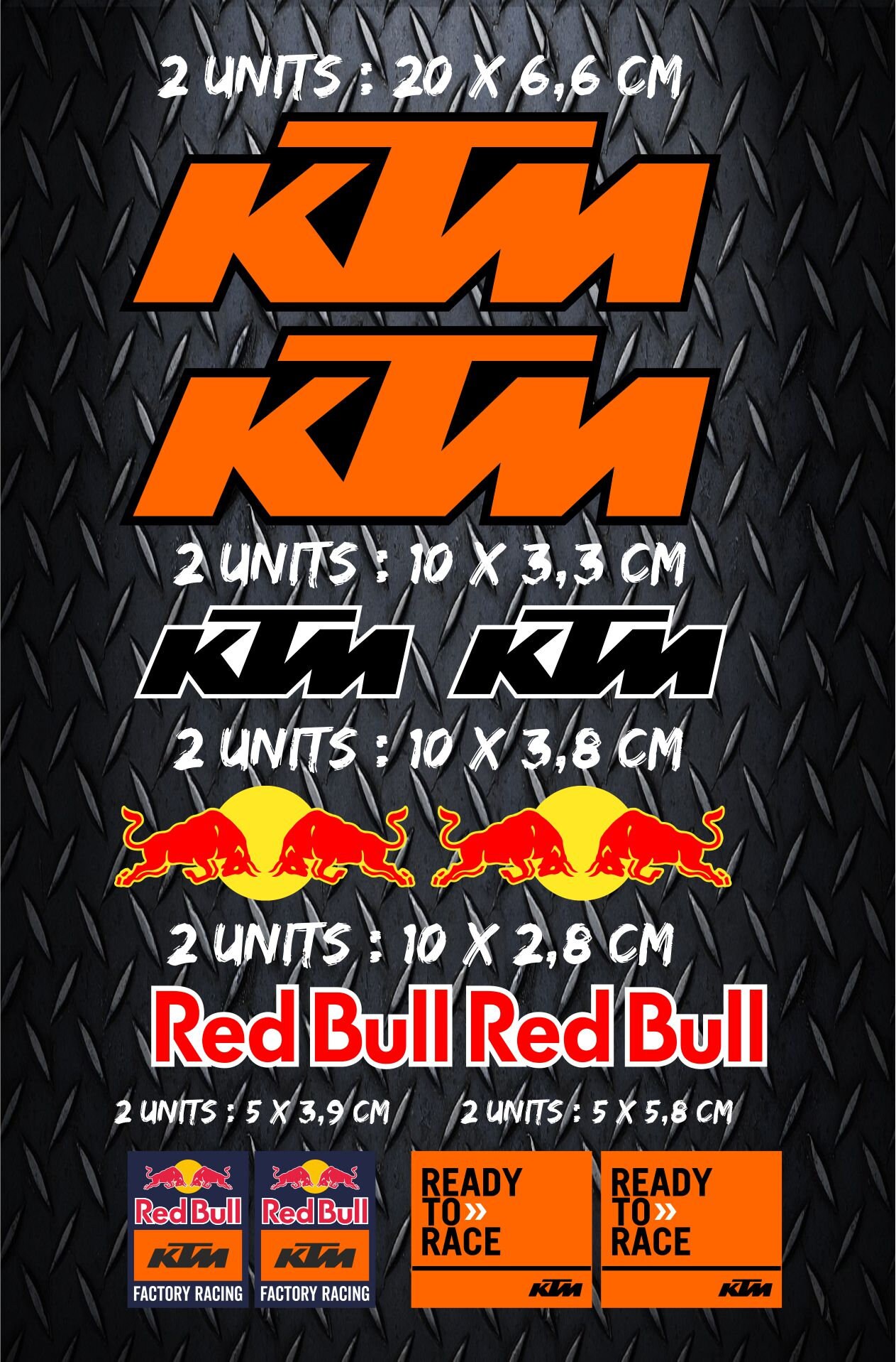 Kit autocollants vinyle Ktm Racing Factory Red Bull Etsy