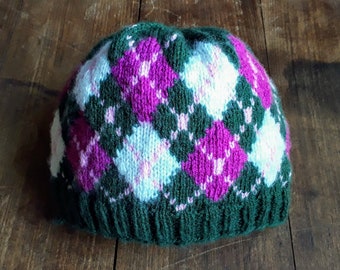 Argyle hat knitting pattern