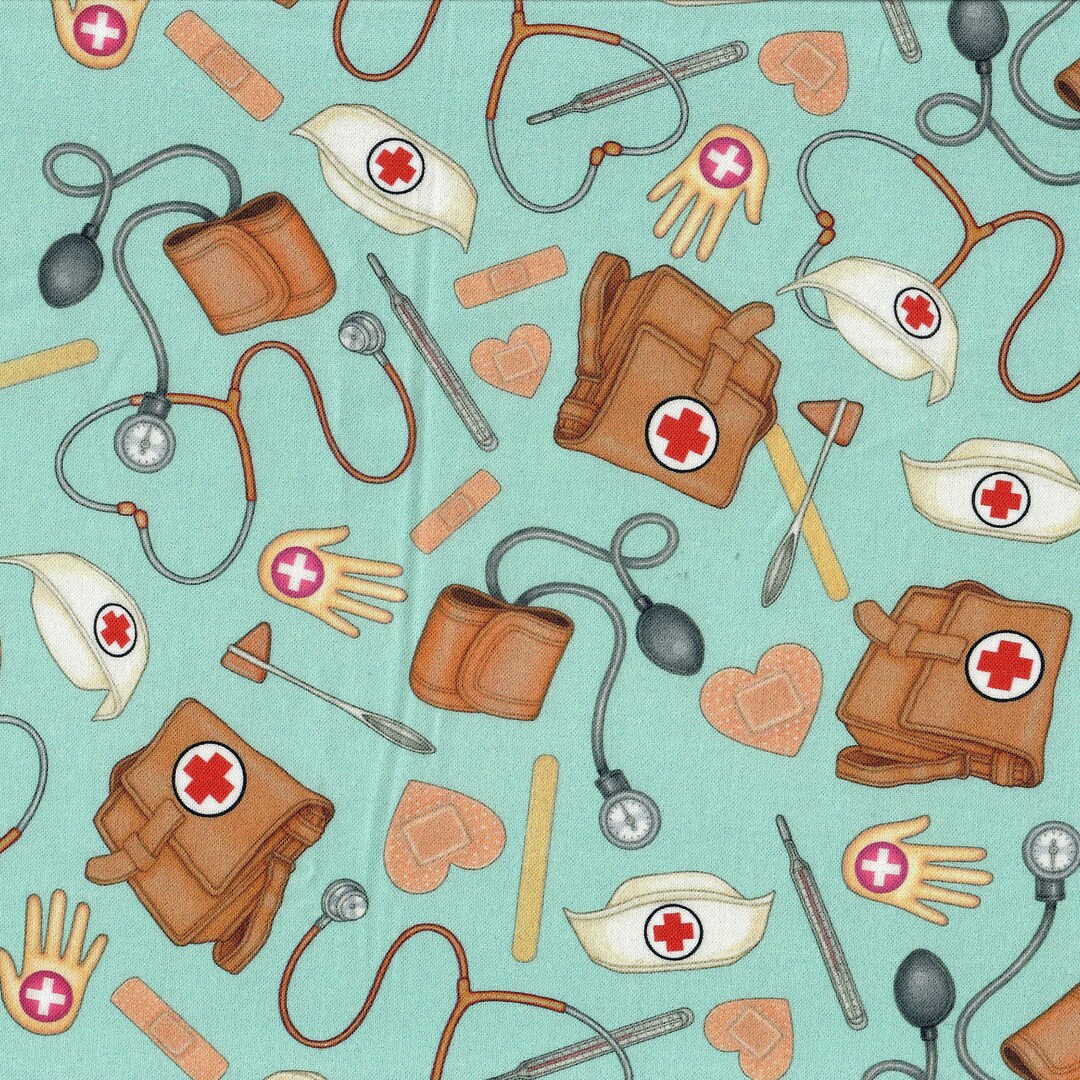 First Responder Doctors Nurses Quilt Cotton Fabric Sold by the 1/4 Yard