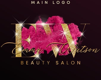 Logotipo de uñas Logotipo de pestañas Logotipo de pestañas Logotipo de artista de maquillaje Logotipo femenino Logotipo de lujo Diseño de logotipo de oro rosa Logotipo de belleza Logotipo de estilista de salón GS1