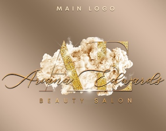 Nail logo Lashes logo Hair salon logo design Makeup Artist Logo Feminine Luxury logo Glitter Smoke Logo Beauty Salon Hair Stylist Logo GS9