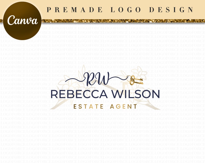 Real Estate Gold Logo Design, Luxury Key Home Logo, Leaf House Logo ...