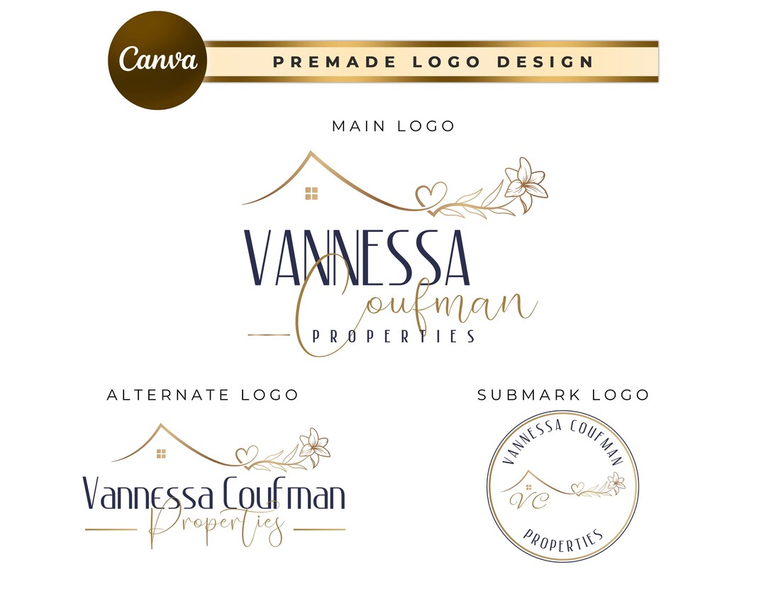 Real Estate Logo Designs, Gold Real Estate Logo, Realtor Logo Design ...