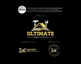 Construction Logo Template, Home Builders, Contractors, Handyman, Renovation, Repair Services (Digital Download)  CD3