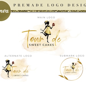 Bakery Logo, Canva Bakery Logo, Bakery, Dessert Logo, Pastry Logo, Chef Logo, Bakery Logo Template, Baking Logo Design, Cake, Canva BD22