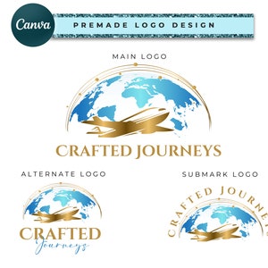 Traveling Map Logo, Adventure Trip Logo, Travel Company Logo, Travel Agent Business Logo Designs, Modern Airplane Logo, Vacation Logo TL15