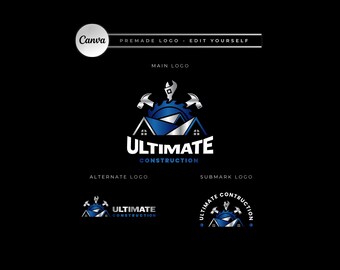 Construction Logo Template, Home Builders, Contractors, Handyman, Renovation, Repair Services (Digital Download)  CD4