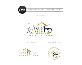 Logo für häusliche Krankenpflege, editierbare Vorlage für die Altenpflege (Digitaler Download) HC17