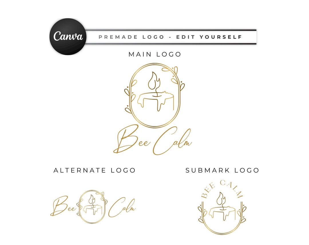 Candle Logo Design, Printable Candle Label, Round Chic Candle Label ...