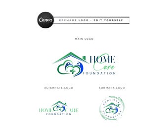Logo für häusliche Krankenpflege, editierbare Vorlage für die Altenpflege (Digitaler Download) HC26
