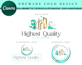 Office Cleaner Logo Design Service Template, DIY Housekeeping Logo, DIY Commercial House Cleaning logo, Cleaning Business Logo CL20