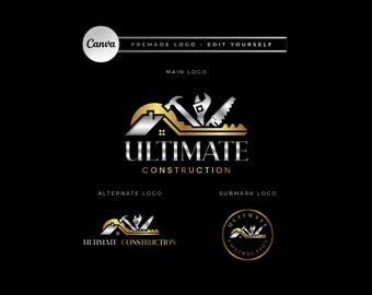 Construction Logo Template, Home Builders, Contractors, Handyman, Renovation, Repair Services (Digital Download)  CD1