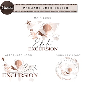Travel Business Logo Designs, Vacation Logo, Travel Branding Logo Design, Globe Logo, Airplane Logo, Travel Advisor Logo, Journey Logo TL20