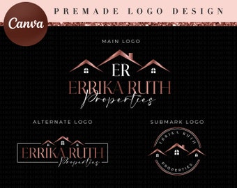 Canva Luxury Gold Realtor Logo, Real Estate Logo Design, Real Estate Logo and Branding Template, Modern Real Estate Logo, Realtor Logo RL36