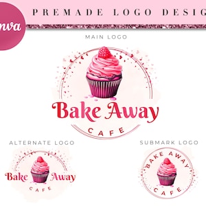 Bakery Logo Design, Bakery Logo, Cake Logo Design, cupcake logo, Dessert Logo, Cake Logo, Boho Bakery Logo, Baking Logo, Canva Template BD33