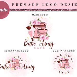 Mixer Logo, Bakery logo, Boho Bakery Logo, Baker Logo, Bakery Logo, Canva Template Design, Bakery Logo Design, Baking Logo BD7