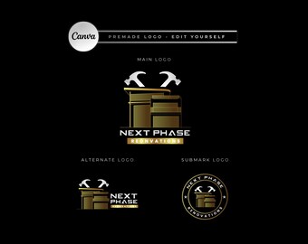 Construction Logo Template, Home Builders, Contractors, Handyman, Renovation, Repair Services (Digital Download) CD11