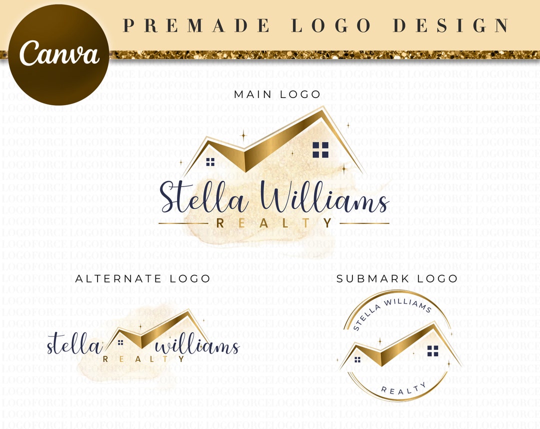Canva Luxury Real Estate Gold Logo Design, Realtor Logo Design, Real ...