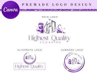Premade Logo Design, Premade Logo Template, DIY Cleaning Logo, Cleaning Business Logo, Commercial cleaning logo, cleaner logo CL9