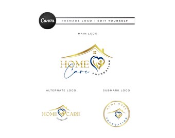 Logo für häusliche Krankenpflege, editierbare Vorlage für die Altenpflege (Digitaler Download) HC14