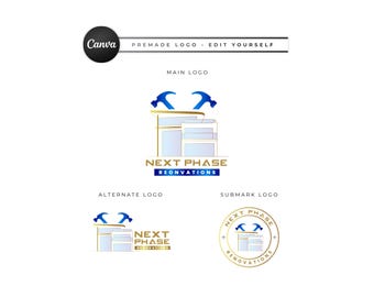 Construction Logo Template, Home Builders, Contractors, Handyman, Renovation, Repair Services (Digital Download) CD13