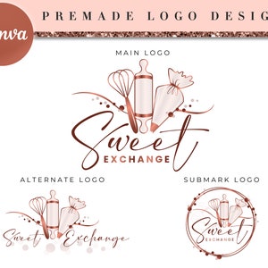 Bakery Logo, Cake Logo Design, Baking Logo, Cake Logo, Canva Template, Bakery Labels, Bakery Logo Design Custom, Bakery Business BD4