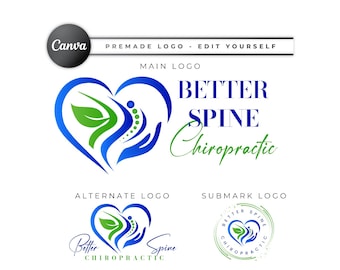 Chiropractic Logo Design, Pediatric Chiropractor, Physiotherapy Logo, Pharmacy Medical Center Logo, Home Care Wellness, Nurse Doctor CPL05