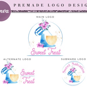 Mixer Logo, Bakery Logo, Boho Bakery Logo, Cake Logo Design, Baking Logo Design, Bakery Logo Design Template, Baker Logo, Pastry Logo BD27