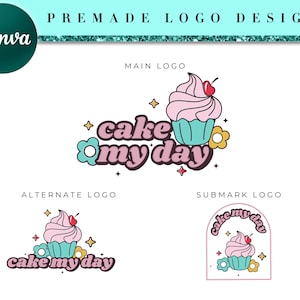 Bakery Logo, Bakery Logo Design, Boho Bakery, Bakery Labels, Baker Logo, Bakery Logo, Cake Logo Design, Baking Logo Design, DIY Canva BD2