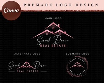 Luxury Realtor Logo Branding Canva, Line Art Realtor Logo Template, Luxury Modern Real Estate Logo, Luxury Realtor logo with a slogan RL29