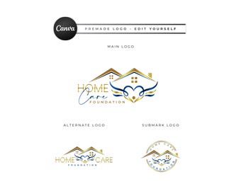 Logo für häusliche Krankenpflege, editierbare Vorlage für die Altenpflege (Digitaler Download) HC16