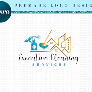 Cleaner Service Logo, DIY Cleaning Business Logo Template, House Cleaning Service Template, Premade Logo Design, Cleaning Logo Design CL24 image 2