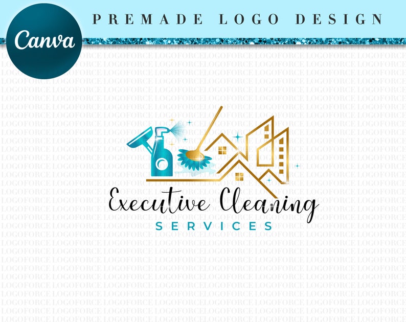 Cleaner Service Logo, DIY Cleaning Business Logo Template, House Cleaning Service Template, Premade Logo Design, Cleaning Logo Design CL24 image 2