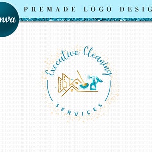 Cleaner Service Logo, DIY Cleaning Business Logo Template, House Cleaning Service Template, Premade Logo Design, Cleaning Logo Design CL24 image 4