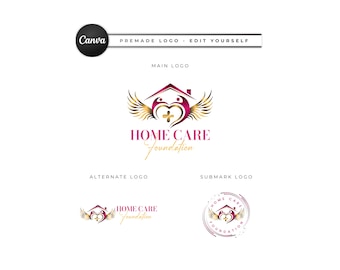 Logo für häusliche Krankenpflege, editierbare Vorlage für die Altenpflege (Digitaler Download) HC28
