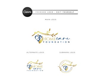 Logo für häusliche Krankenpflege, editierbare Vorlage für die Altenpflege (Digitaler Download) HC19