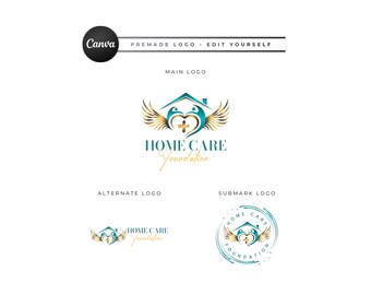Logo für häusliche Krankenpflege, editierbare Vorlage für die Altenpflege (digitaler Download) HC30