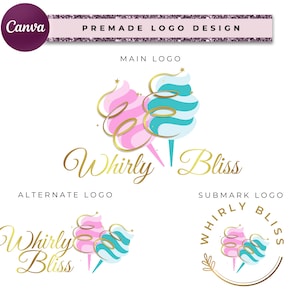 Canva 綿菓子画像、綿菓子ラベル、ピンクの綿菓子、綿菓子 png、かわいいベーカリーのロゴデザインステッカー、甘いキャンディのロゴ CC10