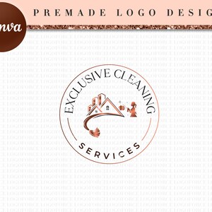 DIY Cleaning Logo, Cleaner Logo Template Design, Premade Logo Template, Home Cleaning Logo design, House Keeping Logo, Cleaning Logo CL7 image 4