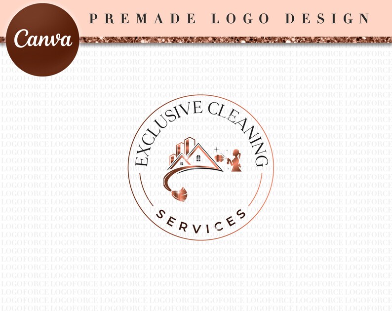 DIY Cleaning Logo, Cleaner Logo Template Design, Premade Logo Template, Home Cleaning Logo design, House Keeping Logo, Cleaning Logo CL7 image 4