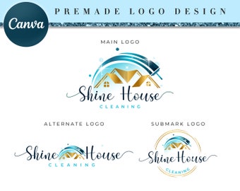 Cleaning Business Logo Design Service Template, DIY Cleaning Service Logo Template, Home Cleaning Business logo, Office Cleaner logo CL15