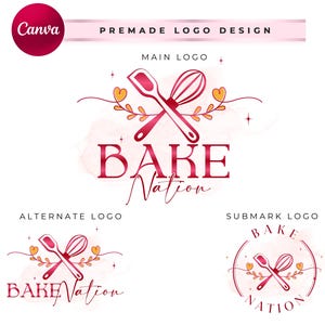 Baking Logo Design, Baking Logo, Bakery Logo, Bakery Logo Design, Cake Logo, Baker Logo, Logo Bakery Template, Bakery Logo Custom BD37