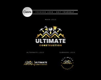 Construction Logo Template, Home Builders, Contractors, Handyman, Renovation, Repair Services (Digital Download)  CD2