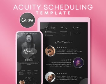 Acuity Scheduling Template Hair Stylist, Acuity Scheduling Template, Hair Stylist Branding, Hair Stylist Website, Editable Canva Template 2