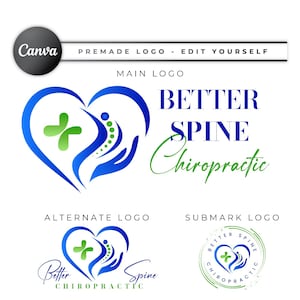 Chiropraktik-Logo-Design, Pädiatrischer Chiropraktor, Physiotherapie-Logo, Apotheken-Ärztliches Zentrum-Logo, Häusliche Pflege Wellness, Krankenschwester-Doktor CPL06