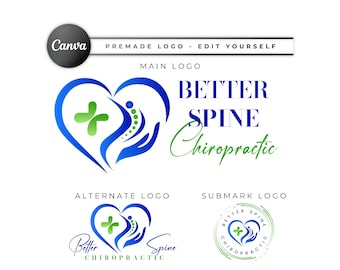 Chiropractic Logo Design, Pediatric Chiropractor, Physiotherapy Logo, Pharmacy Medical Center Logo, Home Care Wellness, Nurse Doctor CPL06