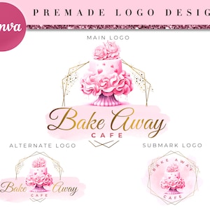 Baking Logo, Bakery Logo, Cake Logo Design, Bakery Logo Canva, Dessert Logo, Cake Logo, Baker Logo, Baking Logo, Wedding cake, Boho BD32