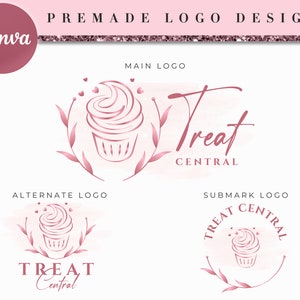 Cake Logo Design, Bakery Logo Sticker, Dessert Logo, Editable Logo Canva, Baker Logo Design, DIY Baker Logo, Bakery Logo Design Custom BD16