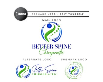 Chiropractic Logo Design, Pediatric Chiropractor, Spine Health, Physiotherapy Logo, Massage Therapist, Home Care Wellness Nurse Doctor CPL03