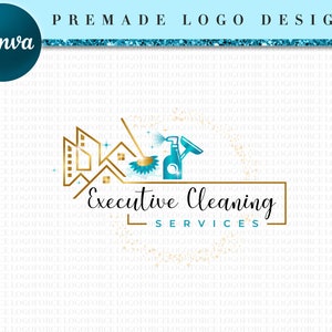 Cleaner Service Logo, DIY Cleaning Business Logo Template, House Cleaning Service Template, Premade Logo Design, Cleaning Logo Design CL24 image 3
